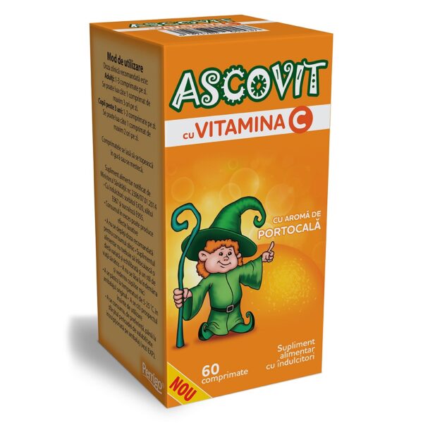 Pachet Promo: Ascovit cu aroma de Portocala, 1 x 60 comprimate si Ascovit Vitamina D, 1 x 50 comprimate, Perrigo