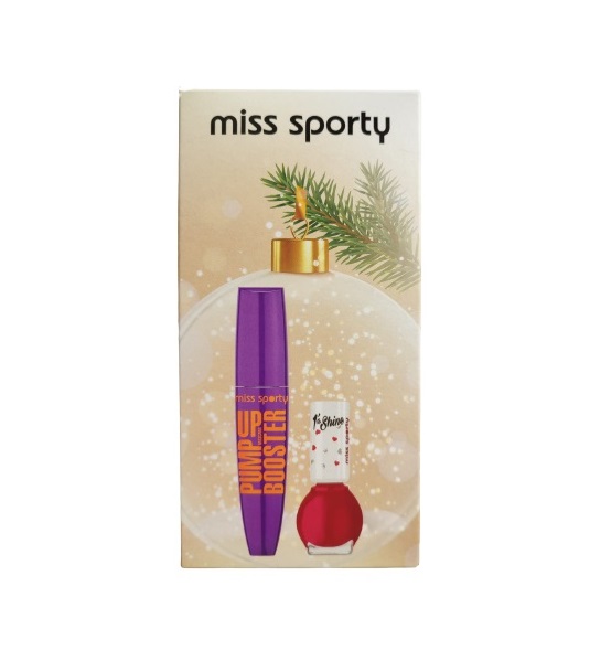 Set cadou Miss Sporty: Mascara Pump Up Booster 12 ml + 1'to Shine Nail Polish 7 ml