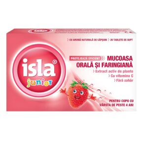 Isla Junior cu extract de plante si Vitamina C, 20 tablete de supt