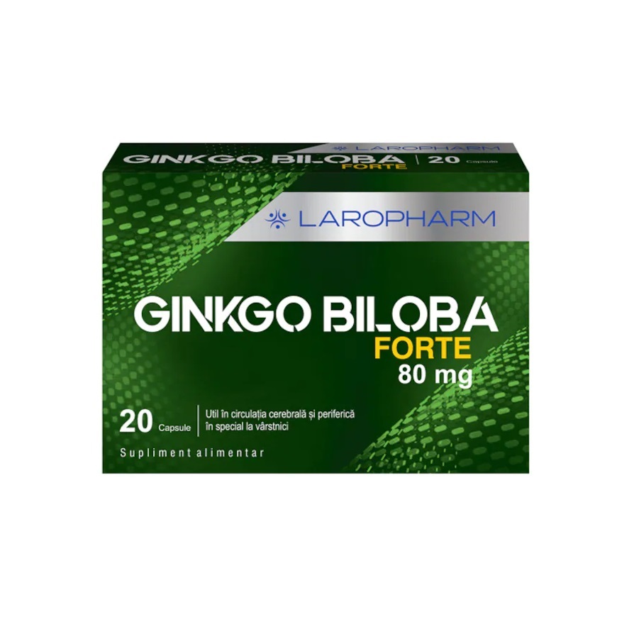 Supliment alimentar, Ginkgo Biloba Forte 80 mg Laropharm, 20 capsule