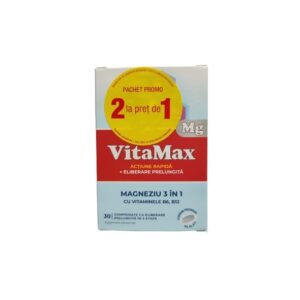 Supliment alimentar Vitamax Magneziu 3 in 1, Pachet promotional 2 x 30 comprimate