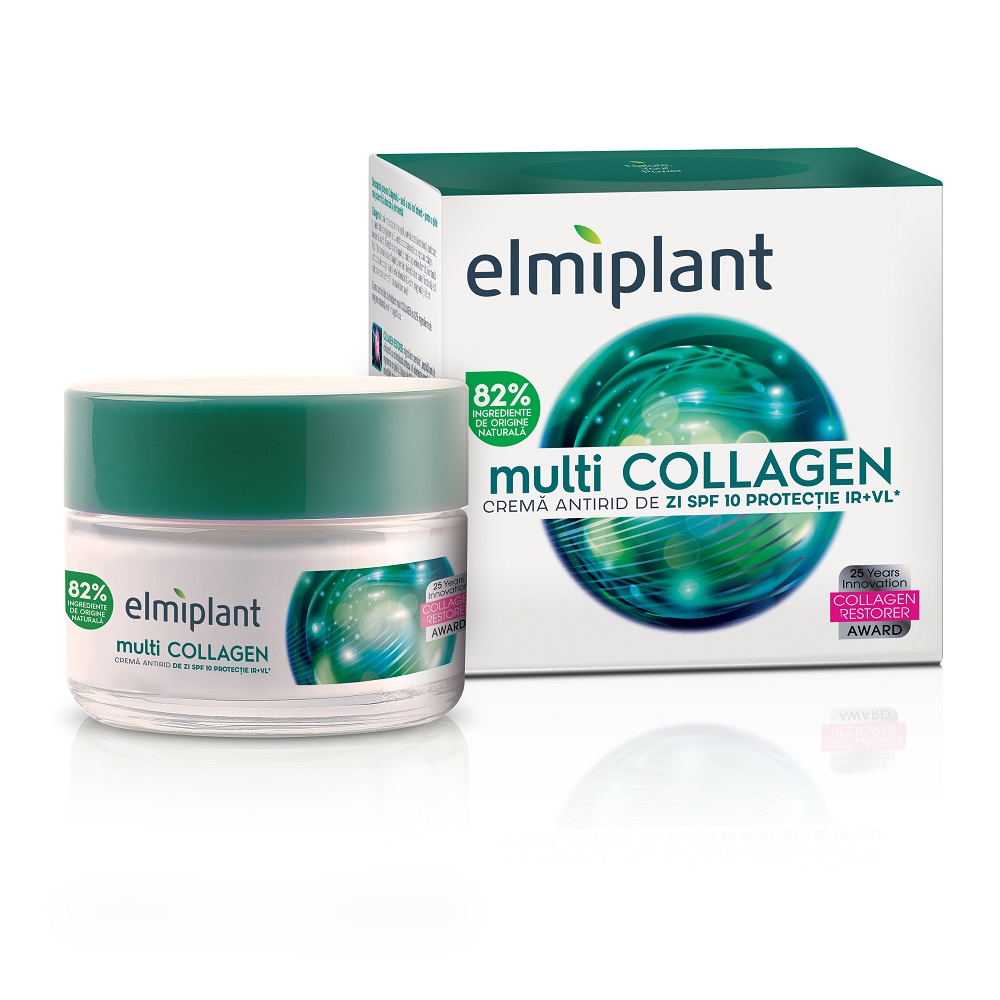 Crema antirid de zi SPF 10 Multi Collagen, 50 ml, Elmiplant