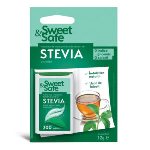 Indulcitor natural din stevia, 200 tablete, Sweet & Safe
