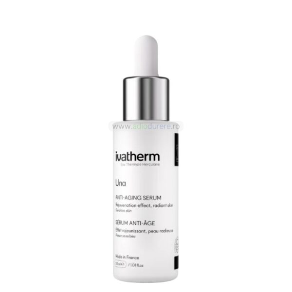 Ser anti-aging Ivatherm Una, cu celule stem vegetale, peptide, acid hialuronic pentru riduri profunde, 30 ml