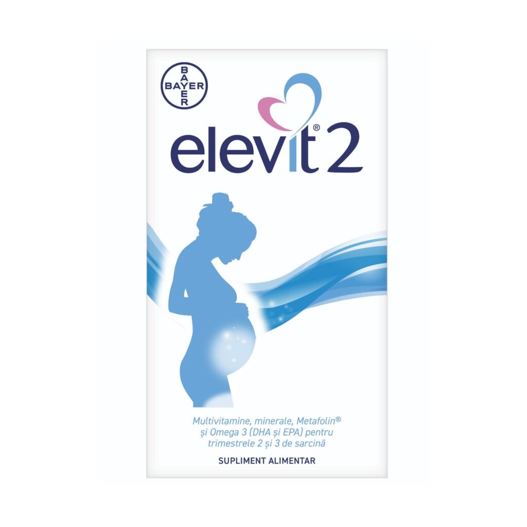 Supliment alimentar cu multivitamine si minerale pentru perioada sarcinii Elevit 2, 30 capsule