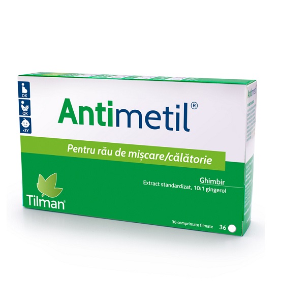 Supliment alimentar Antimetil pentru rau de miscare /calatorie, 36 comprimate, Tilman