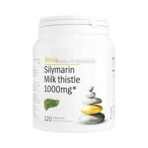 Supliment alimentar cu silimarina si armurariu Silymarin Milk Thistle 1000mg, Alevia, 120 capsule moi