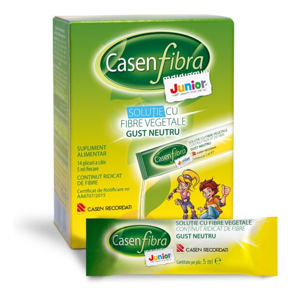 Supliment alimentar cu fibre vegetale Casen Fibra Junior, Recordati, 14 plicuri