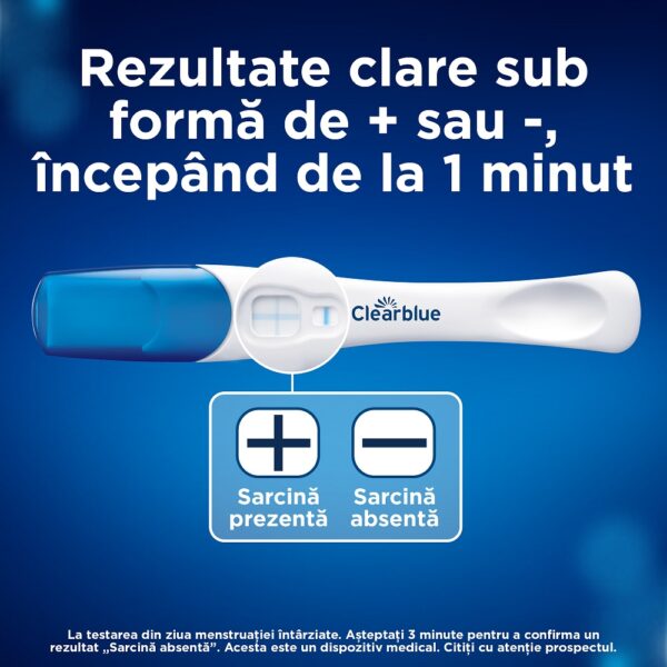 Test de sarcina detectare rapida, 1 bucata, Clearblue
