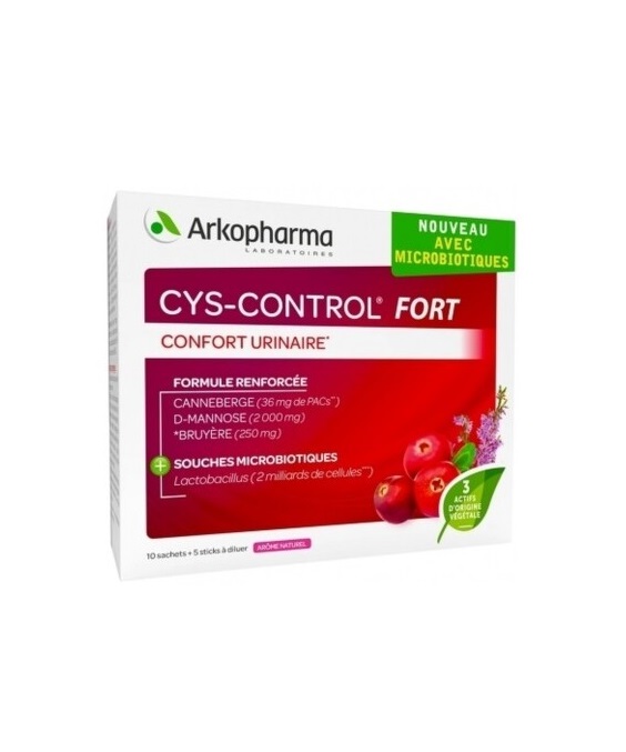 Supliment alimentar Cys-Control Fort, Confort urinar, 10 plicuri + 5 batoane, Arkopharma