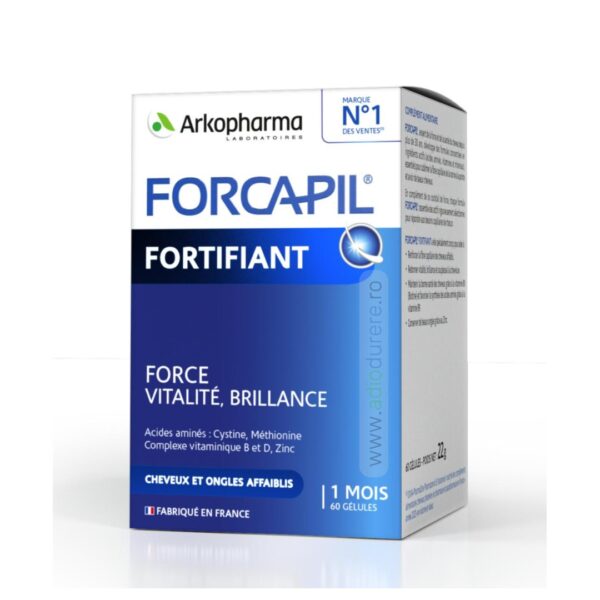 Supliment alimentar pentru par si unghii Forcapil Fortifiant, 60 capsule, Arkopharma