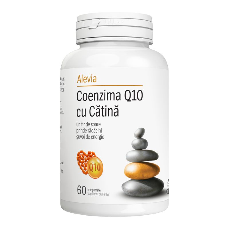 Coenzima Q10 cu Catina, supliment alimentar cu suvoi de energie, 60 comprimate, Alevia