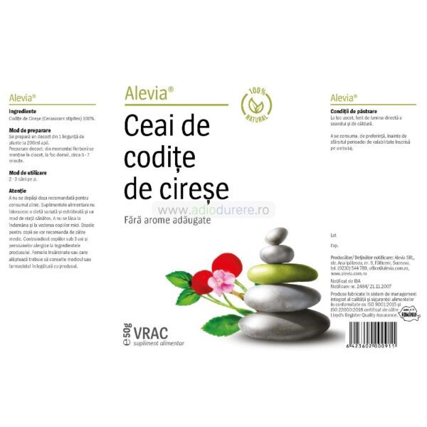 Ceai vrac de Codite de Cirese pentru sustinerea sistemului renal, Alevia, 50 g