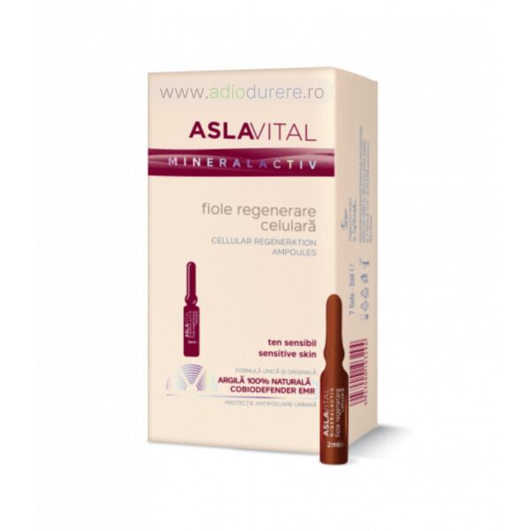 Fiole Regenerare Celulara, Aslavital Mineralactiv, 7 fiole x 2 ml