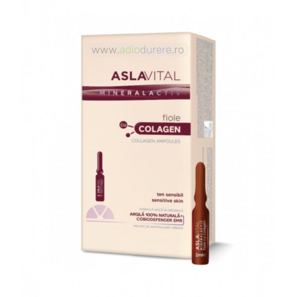 Fiole cu Colagen, Aslavital Mineralactiv, 10 fiole x 2 ml