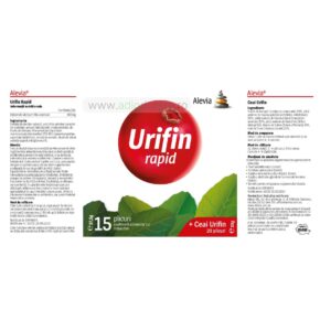 Supliment alimentar Urifin Rapid 15 plicuri + Ceai Urifin 20 plicuri, Alevia