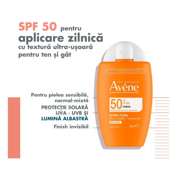 Ultra fluid invizibil cu SPF50, Avene, 50 ml