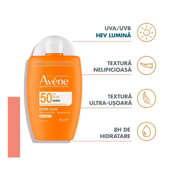 Ultra fluid invizibil cu SPF50, Avene, 50 ml