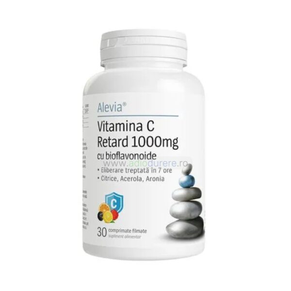 Supliment alimentar Vitamina C Retard 1000 mg cu bioflavonoide, Alevia, 30 comprimate