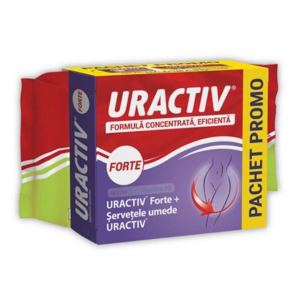 Supliment alimentar Uractiv Forte, 20 capsule + Servetele umede cadou