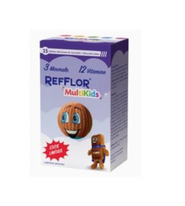 Refflor Multikids, supliment alimentar cu minerale si vitamine, 15 tablete + Mascota cadou