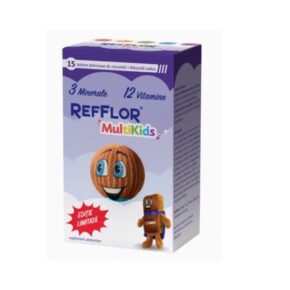 Refflor Multikids, supliment alimentar cu minerale si vitamine, 15 tablete + Mascota cadou