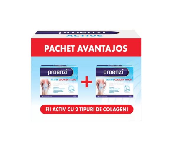 Pachet Proenzi Active Colagen 11.000mg, 14+14 flacoane unidoza, Walmark